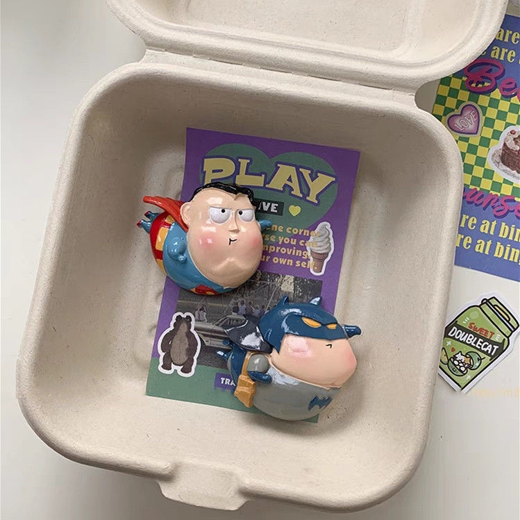 Dễ thương vui nhộn phiên bản q siêu nhân batman tủ lạnh mạnh mẽ sticker magnetic 3d three-dimensional creative cartoon stone-absorbing phụ kiện