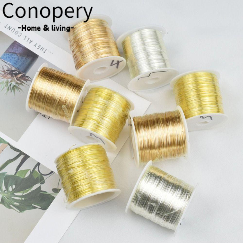 Dây đồng làm đồ trang sức CONOPERY mạ vàng 0.3mm 0.4mm 100 mét làm đồ thủ công mỹ nghệ