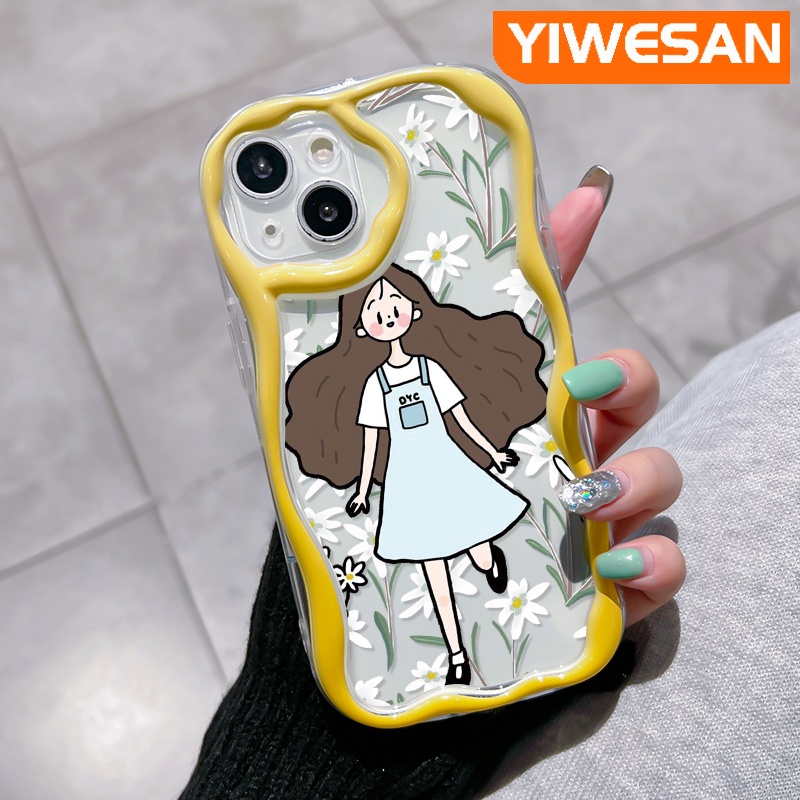 Đối với ốp lưng vivo y12 y15 y17 y12i y3 y3s 2020 thương hiệu hợp thời trang hoa văn cô gái xinh đẹp đầy màu sắc kết cấu kem viền sóng vỏ điện thoại trong suốt mềm mại