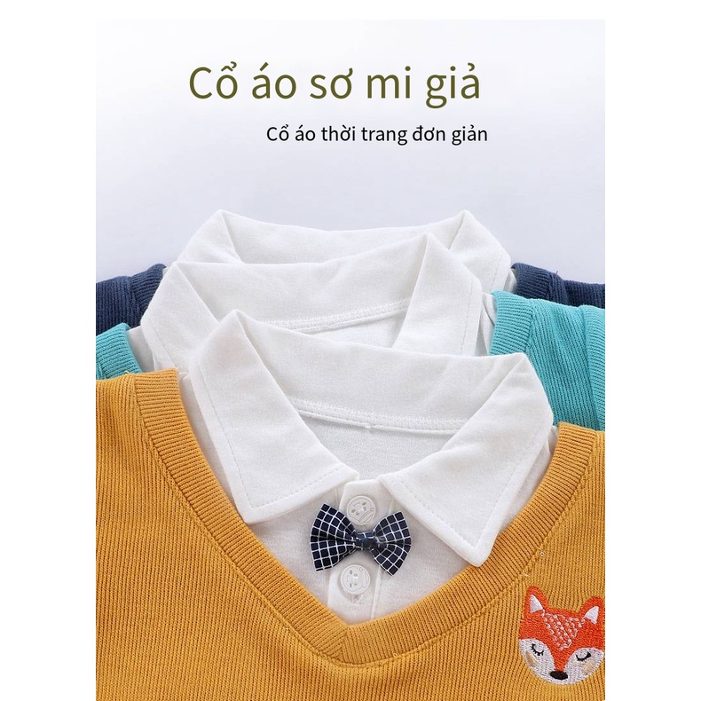 Áo vệ sinh trẻ em màu tinh khiết thêu áo pull phiên bản Hàn Quốc áo khoác