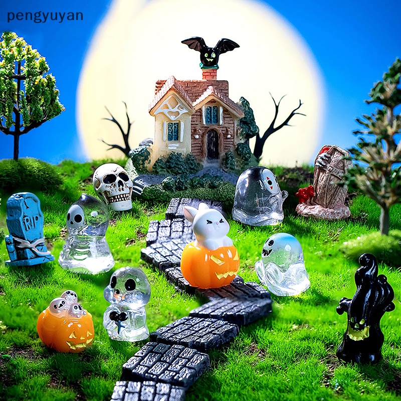 [pengyuyan] 2023 halloween vi cảnh tượng nhỏ tượng nhỏ bằng nhựa thủ công đồ trang trí vườn cổ tích nhỏ dễ thương bí ngô ma cà rồng trang trí [mới]