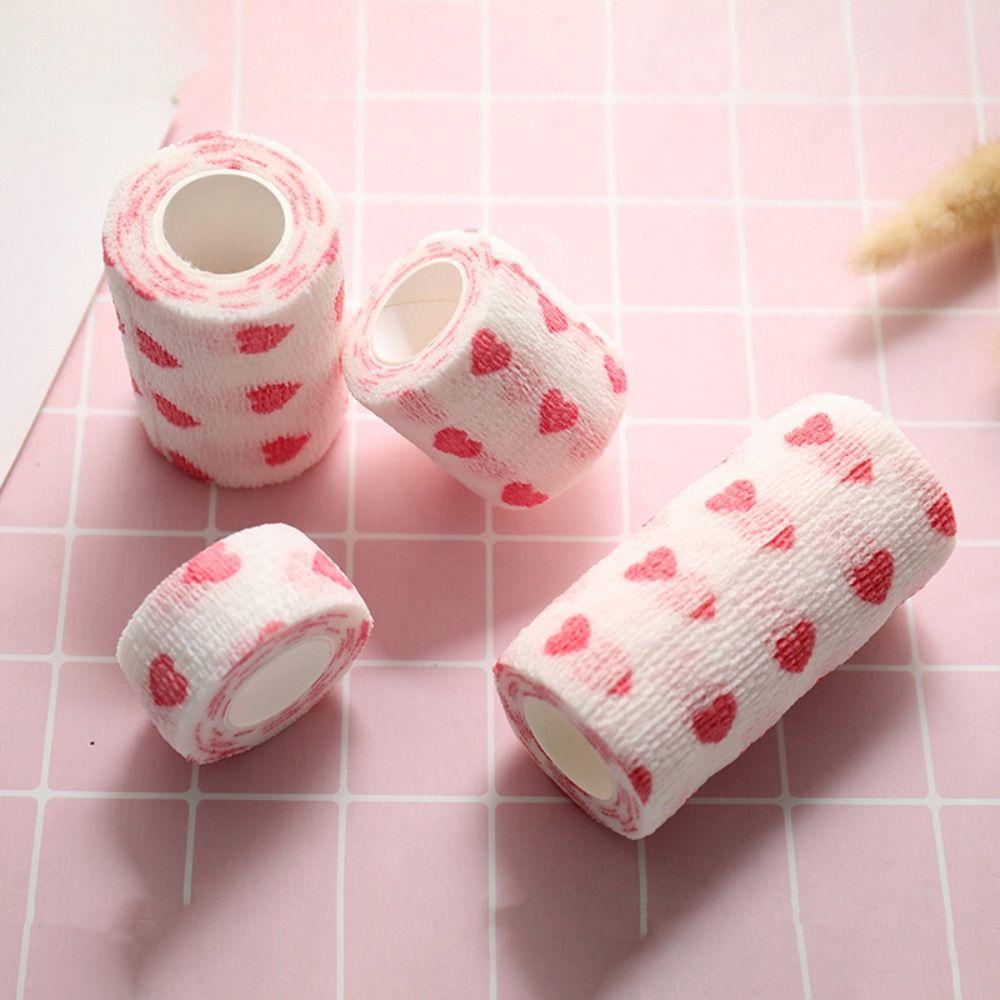 Băng Quấn Bảo Vệ Ngón Tay Tự Dính Chống Mài Mòn In Hình Trái Tim Tình Yêu Màu Trắng Dễ Sử Dụng