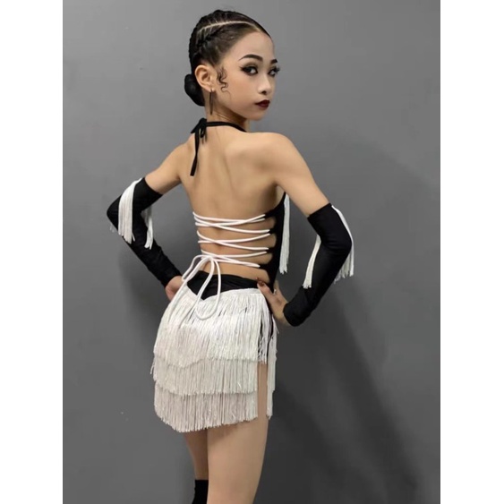 Trang phục khiêu vũ latin phong cách mới quần áo cô gái mùa hè one-piece thời trang biểu diễn váy influencer thực hành quần áo chuyên nghiệp