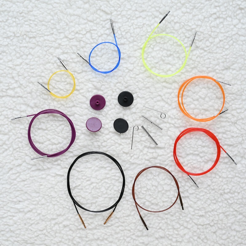 Bộ dây nối kim đan, dây Nylon, màu tím, loại thường, nhập khẩu từ Knitpro