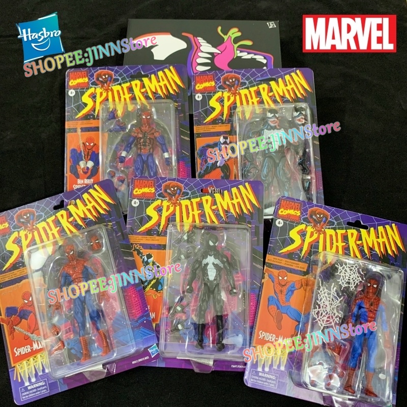 - Jn - 6-inch hasbro marvel legends retro spiderman cardback action figure classic spider web spider man sưu tầm đồ chơi mô hình