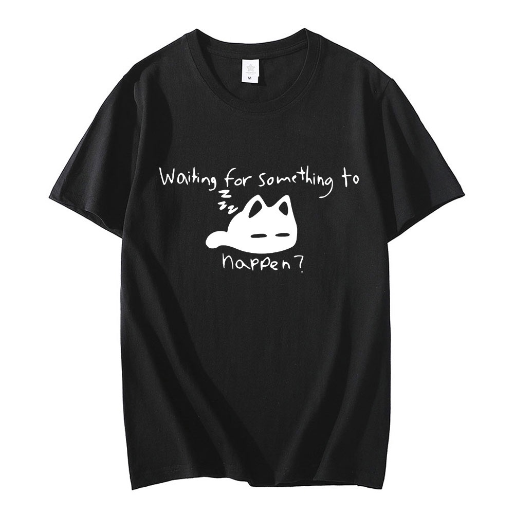 Chờ đợi điều gì đó xảy ra Omori Mèo In Áo Thun Mèo Ngộ nghĩnh Người Yêu Áo Bông Tai Kẹp Anime Đồ Họa