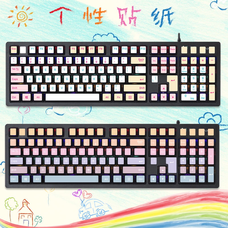 Đối với logitech k845 k835 bàn phím máy tính để bàn nhãn dán nút cá nhân hóa cho bé gái màu hồng trang trí nắp phím đề can da cơ thể