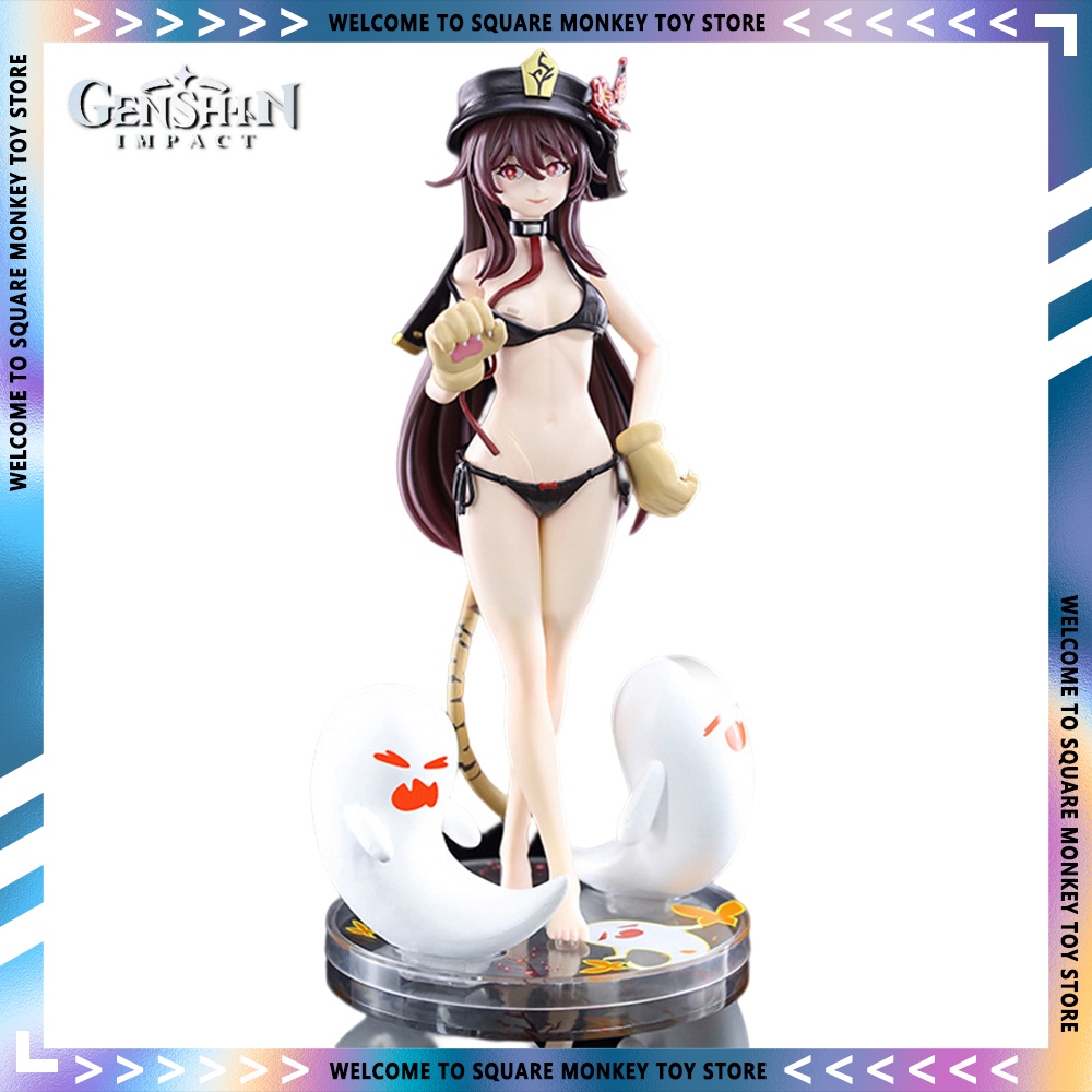 25 cm genshin impact figurines bikini hu tao anime bức tượng nhỏ sexy hành động hình áo tắm pvc sưu tầm tượng mô hình decora đồ chơi