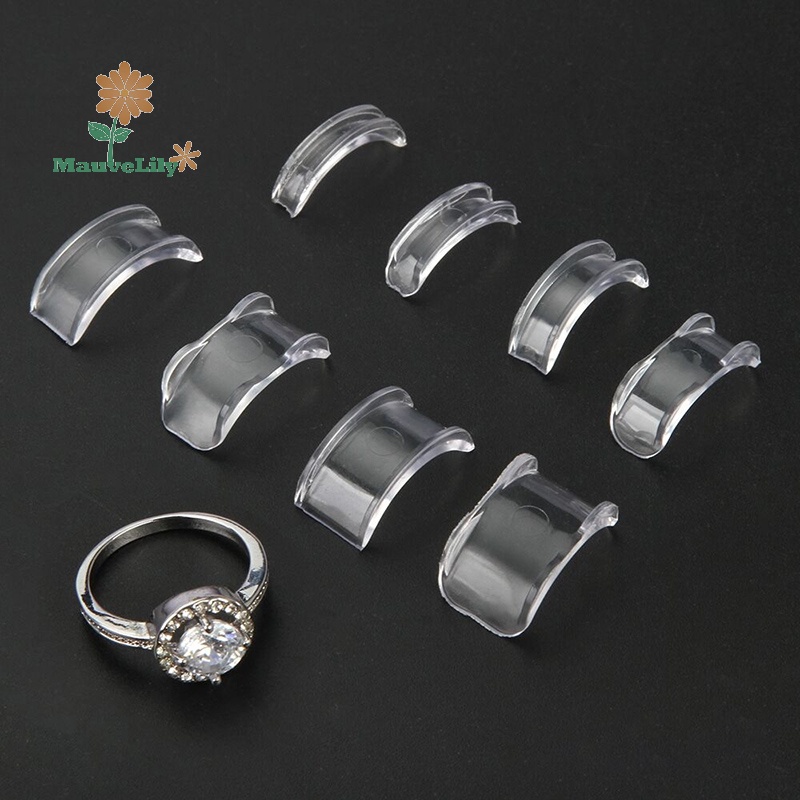 Lily 8 kích thước silicone vô hình rõ ràng vòng điều chỉnh kích thước thắt chặt giảm tốc công cụ trang sức uuu