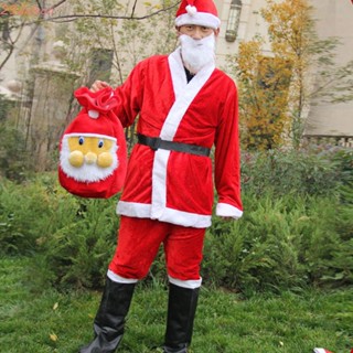 Dalton santa claus trang phục dễ thương hài hước râu người lớn bộ đồ cosplay nhung trắng và đỏ
