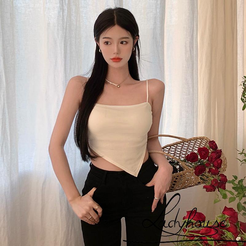 Áo Croptop Hai Dây Mỏng Vừa Vặn Mùa Hè Cho Nữ