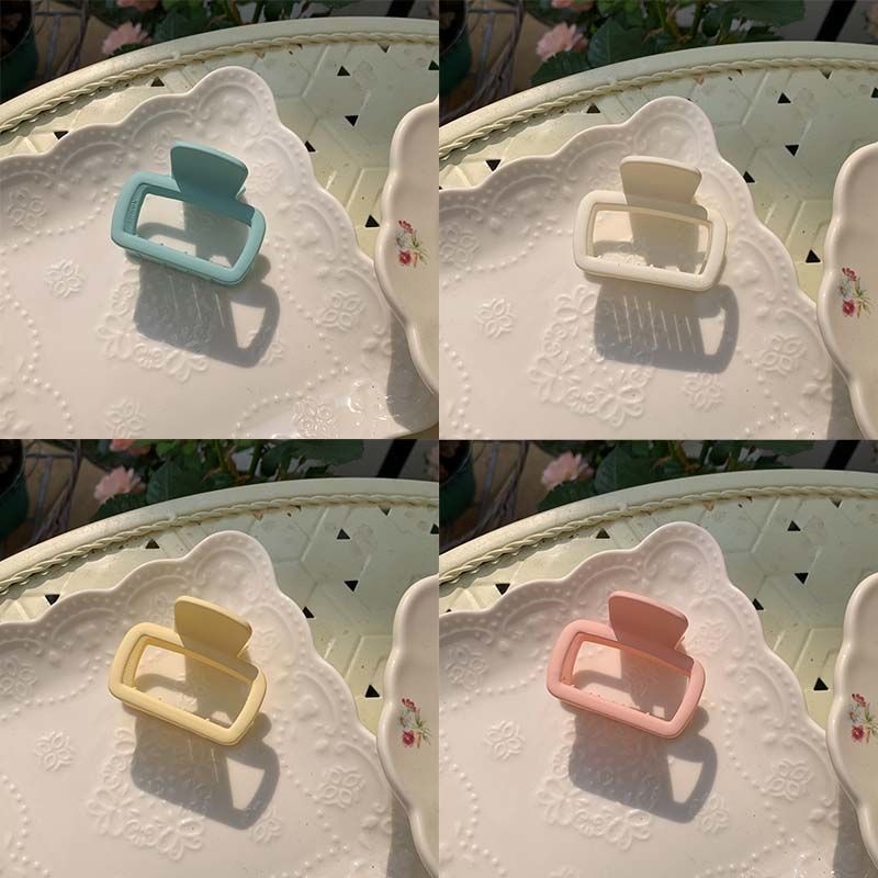 Kẹp Tóc Càng Cua Hình Vuông Màu Kem Phiên Bản Hàn Quốc Đơn Giản Cho Nữ