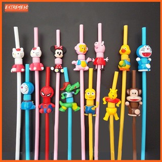 Disney Ống Hút Nhựa Hình Gấu pooh Dễ Thương Trang Trí Tiệc Sinh Nhật Cho Bé Gái