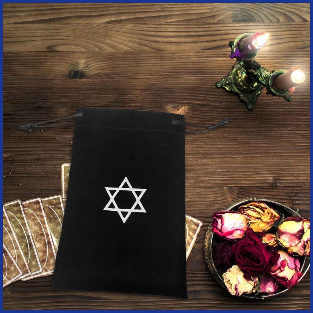 Túi Đựng Thẻ Bài Tarot Bằng Nhung Dày Dặn In Họa Tiết Hexagram