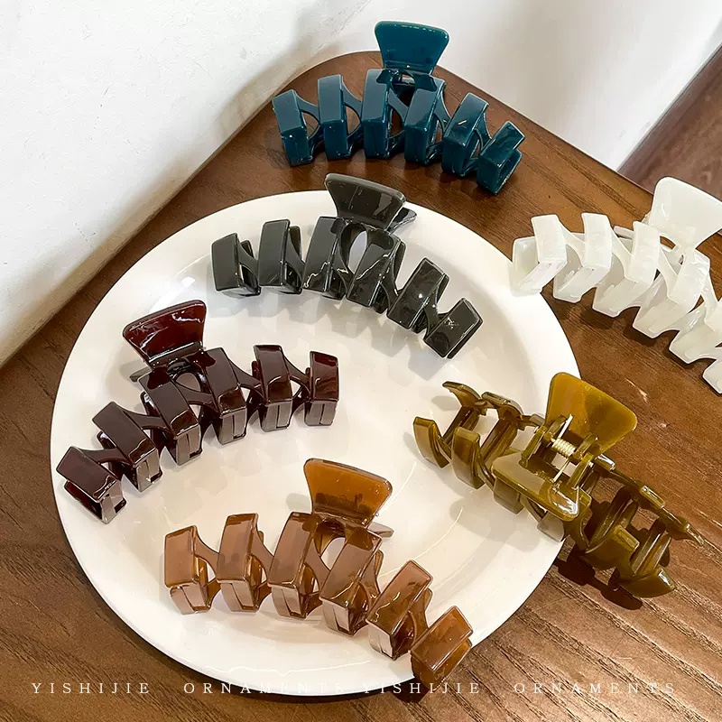 Kẹp Tóc Hình Cá Mập Bằng Acrylic Cỡ Lớn Phong Cách Hàn Quốc Cho Nữ