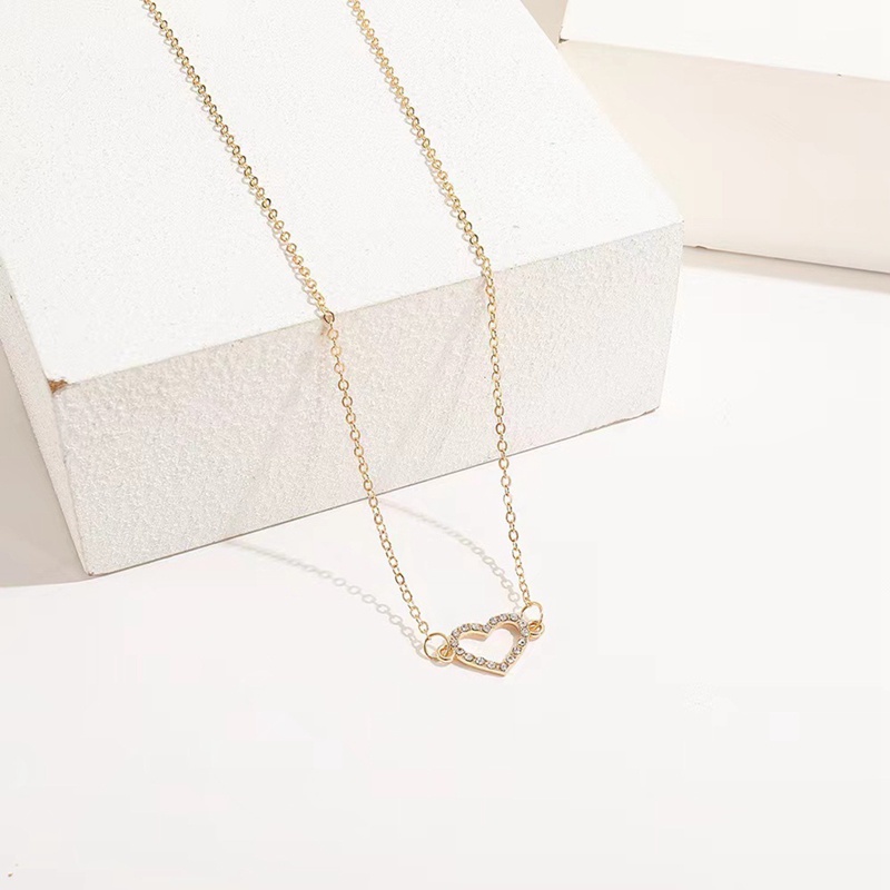 Vòng cổ Mặt Trái Tim Đính Đá Opal Thời Trang 2022 Cho Nữ