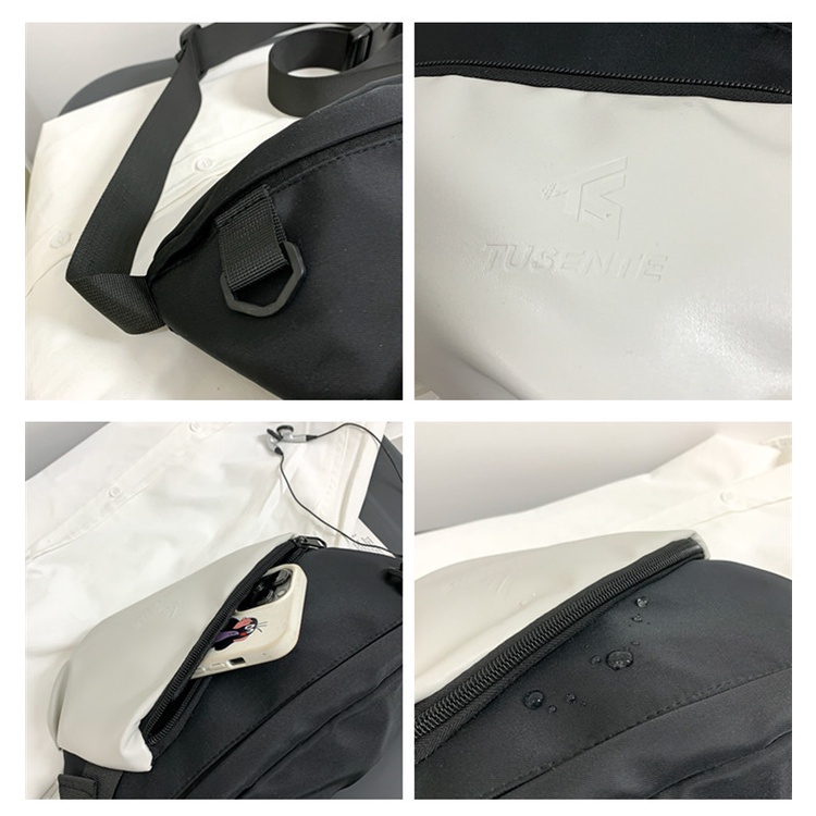 Túi Đeo Chéo Ngực Chống Thấm Nước Phong Cách Hàn Quốc Đơn Giản Dành Cho Nam Nữ