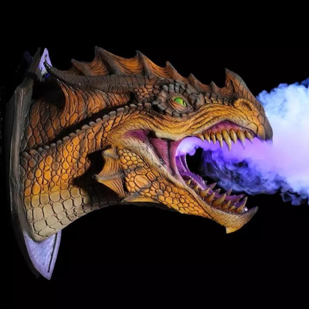 Đèn Led Treo Tường Trang Trí Hình Đầu Rồng 3d Bằng Nhựa Resin