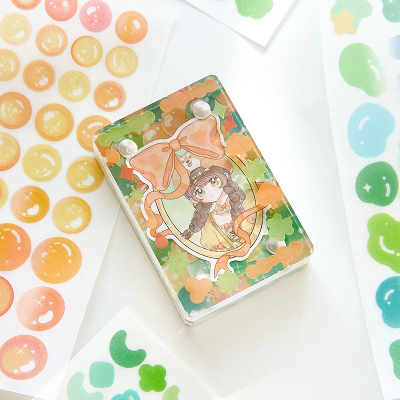 Bộ 10 Miếng Dán Hình Ngôi Sao Bong Bóng Trang Trí Sổ Tay