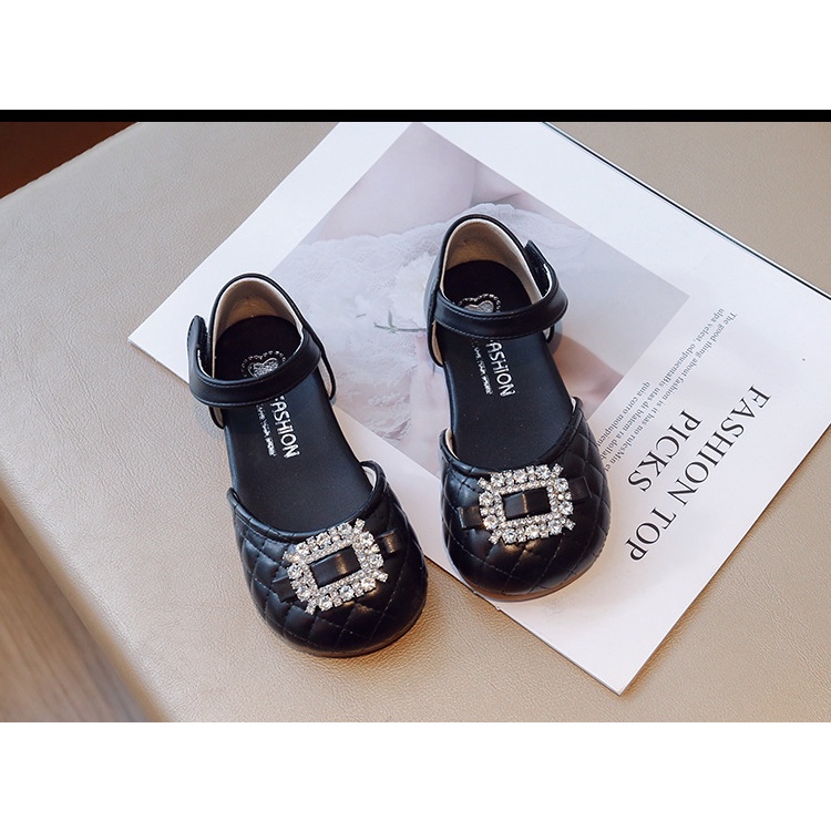 Giày Búp Bê Da Mềm Đính Đá Kiểu Công Chúa Thời Trang Xuân Hè 2023 Cho Bé Gái