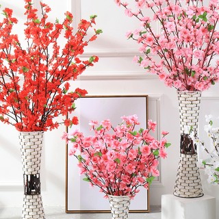 Bó hoa đào giả 63cm 1 bó hoa đào lụa trang trí nhà cửa / tiệc cưới diy