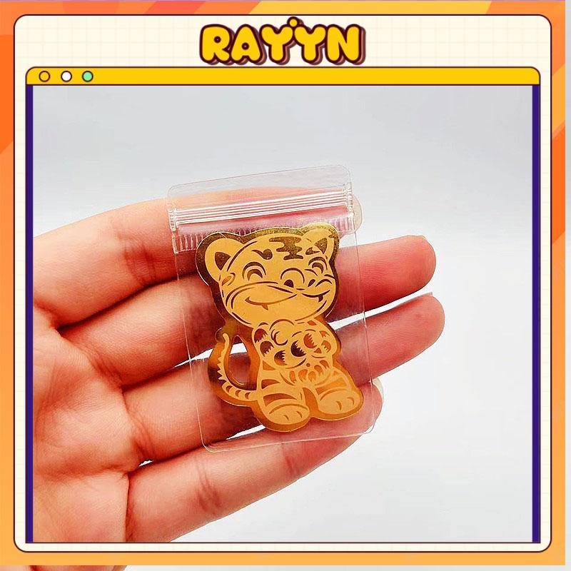 Nhãn dán điện thoại di động năm mới mèo hổ dán hoa văn hai mặt-RA