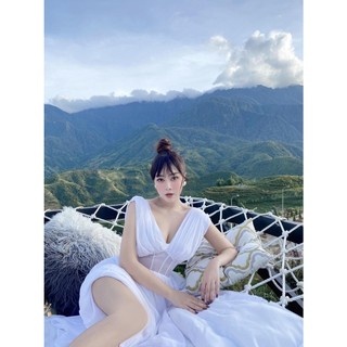 Tóc giả mái thưa 3D tóc thật 100%
