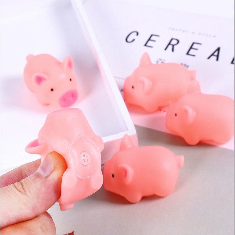 Đồ chơi bóp tay hình chú heo có tiếng kêu dễ thương, mềm dẻo giải tỏa căng thẳng.