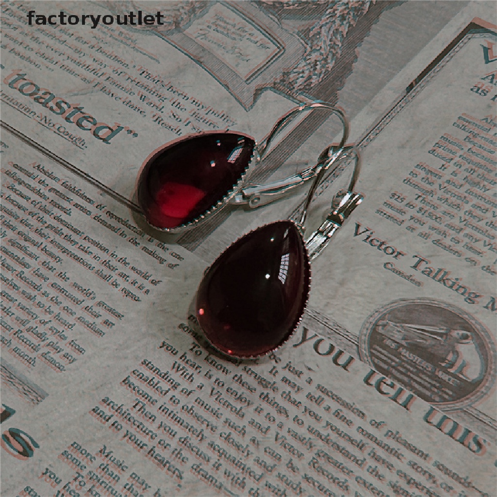 Khuyên Tai Dáng Dài Đính Đá Pha Lê Đỏ Ma Cà Rồng Thời Trang Cho Nữ