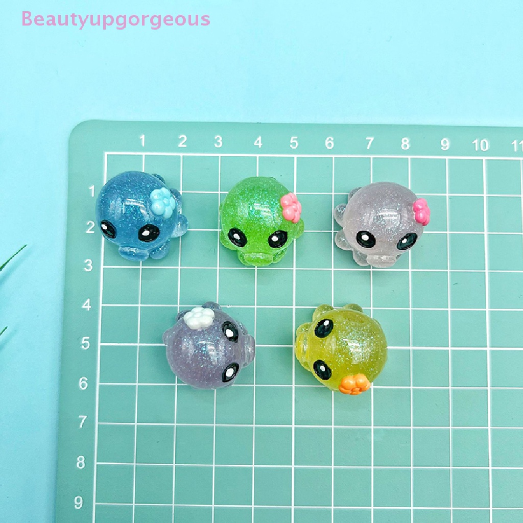 Bộ 2 Tượng Bạch Tuộc Dạ Quang Bằng Nhựa Resin Dễ Thương Dùng Trang Trí Tiểu Cảnh