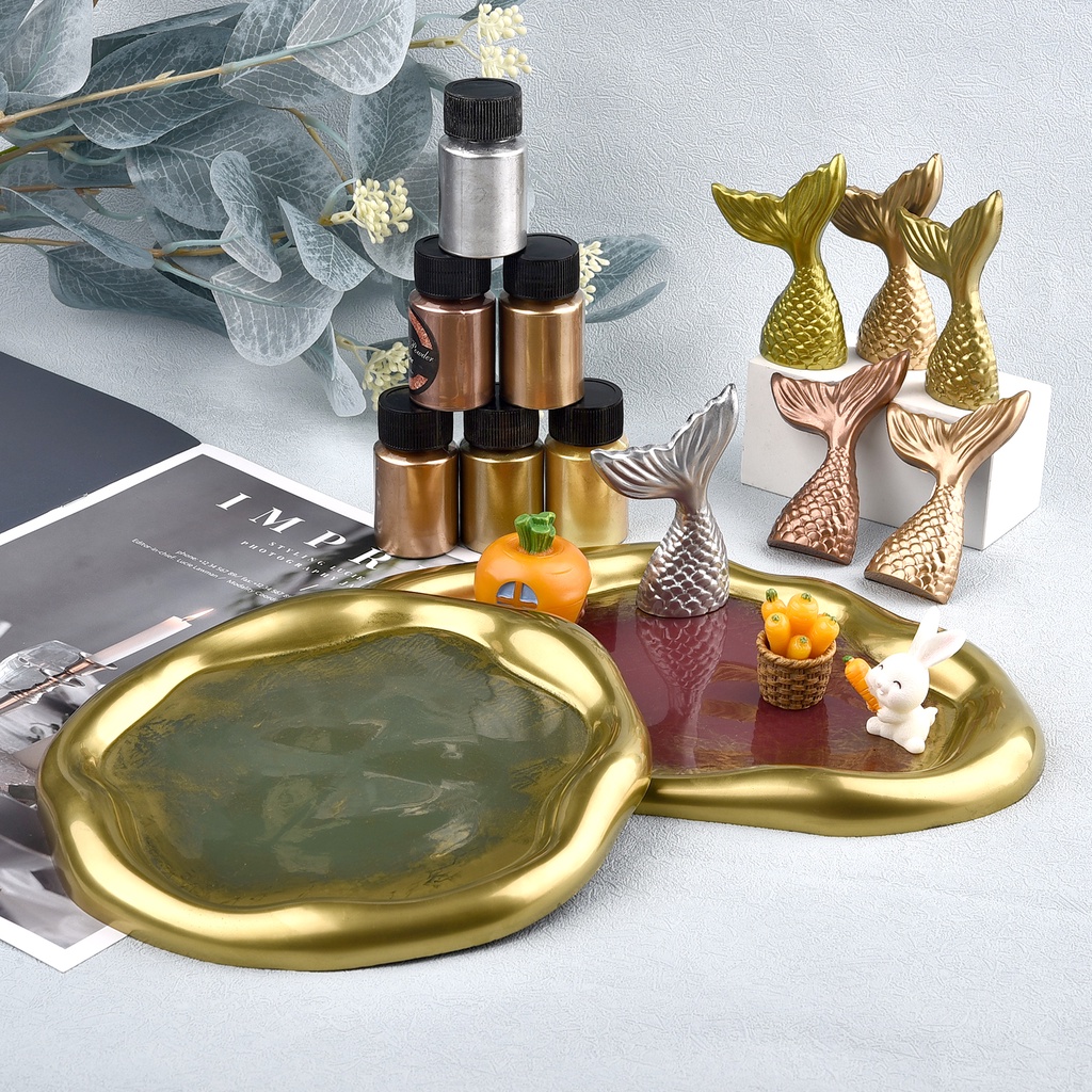 20ml/Chai Gương Kim Loại Kết Cấu Ngọc Trai Bột Epoxy Nhựa Màu Glitter Đá Marble Kim Loại Pigment Nhựa Nhựa Nhuộm Trang Sức Làm