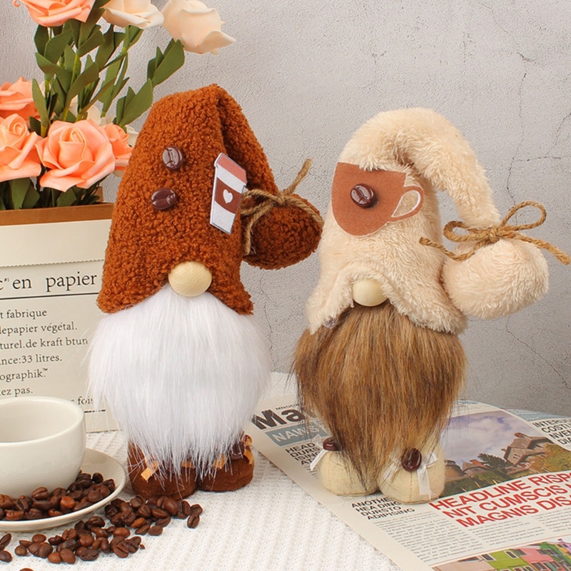 Set 2 Tượng Gnome Cà Phê Đứng Để Trang Trí