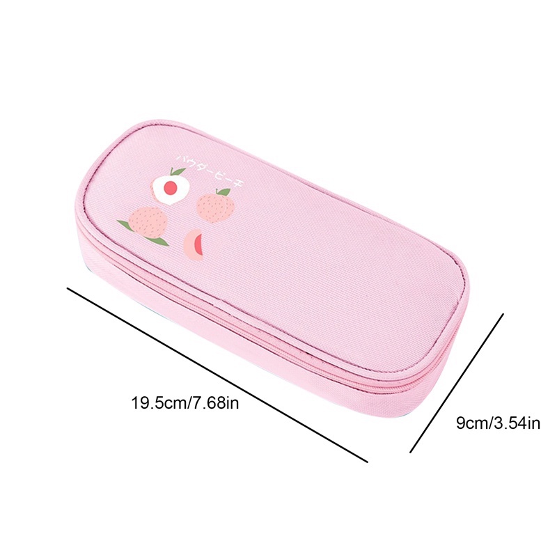 Túi Đựng Bút Bằng Vải Canvas In Hình Trái Cây Sáng Tạo Đa Năng Dành Cho Học Sinh Ốp