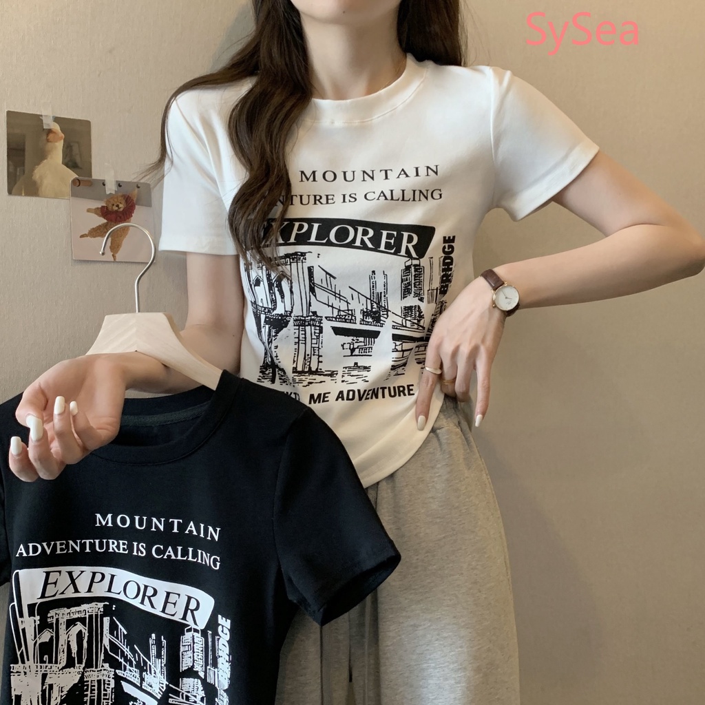 Áo Sơ Mi Ngắn In Họa Tiết Phong Cách Mỹ Cổ Điển Thời Trang Mùa Hè Dành Cho Nữ