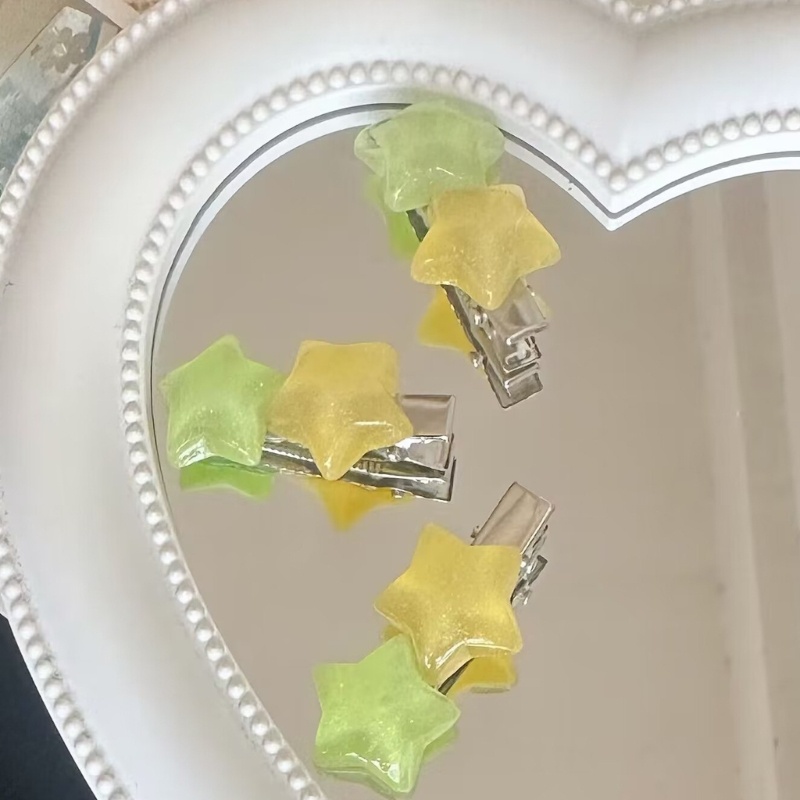 Kẹp Tóc Hình Ngôi Sao Màu Trong Suốt Cho Thanh Thiếu Niên