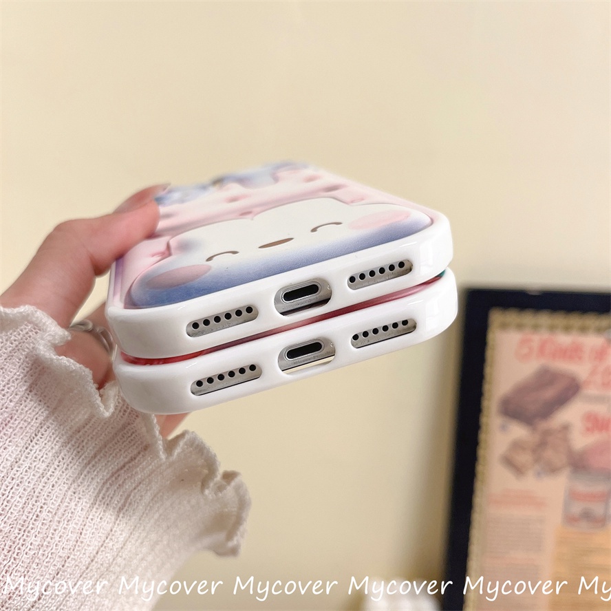 Ốp Điện Thoại Silicon Chống Sốc Hình Thỏ Dâu Tây 3D Cho iPhone 14 13 12 11 Pro Max X Xr Xs 8 7 6 Plus SE 2020