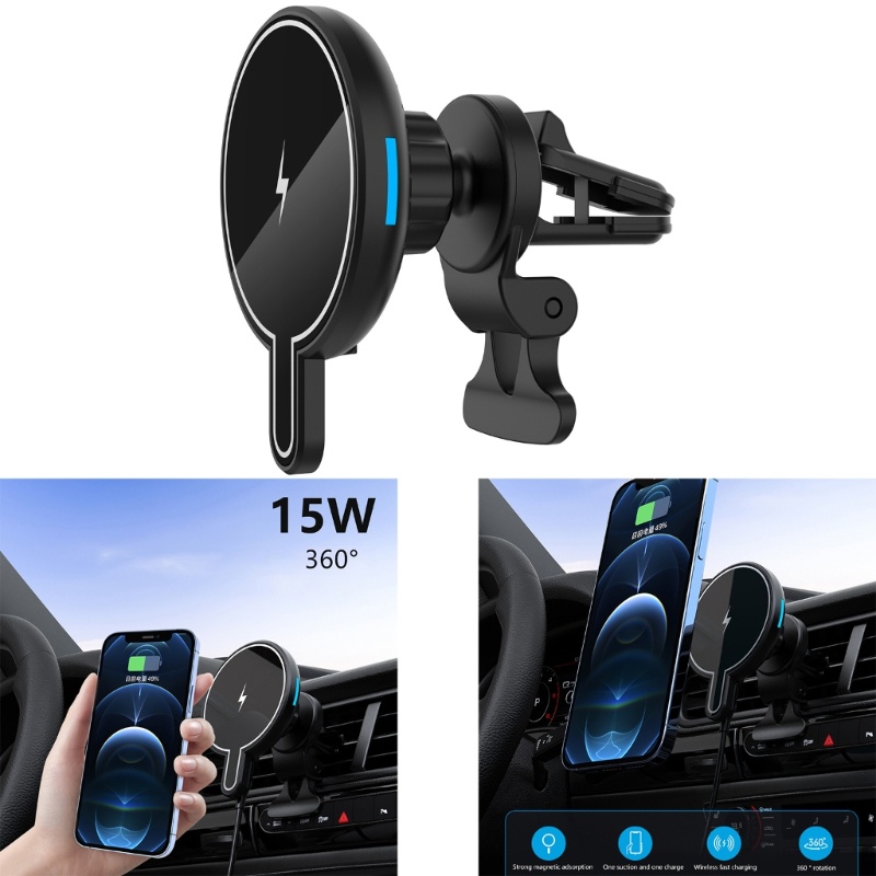 Đế Sạc Điện Thoại Không Dây Gắn Lỗ Thông Gió Xe Hơi Cho ios