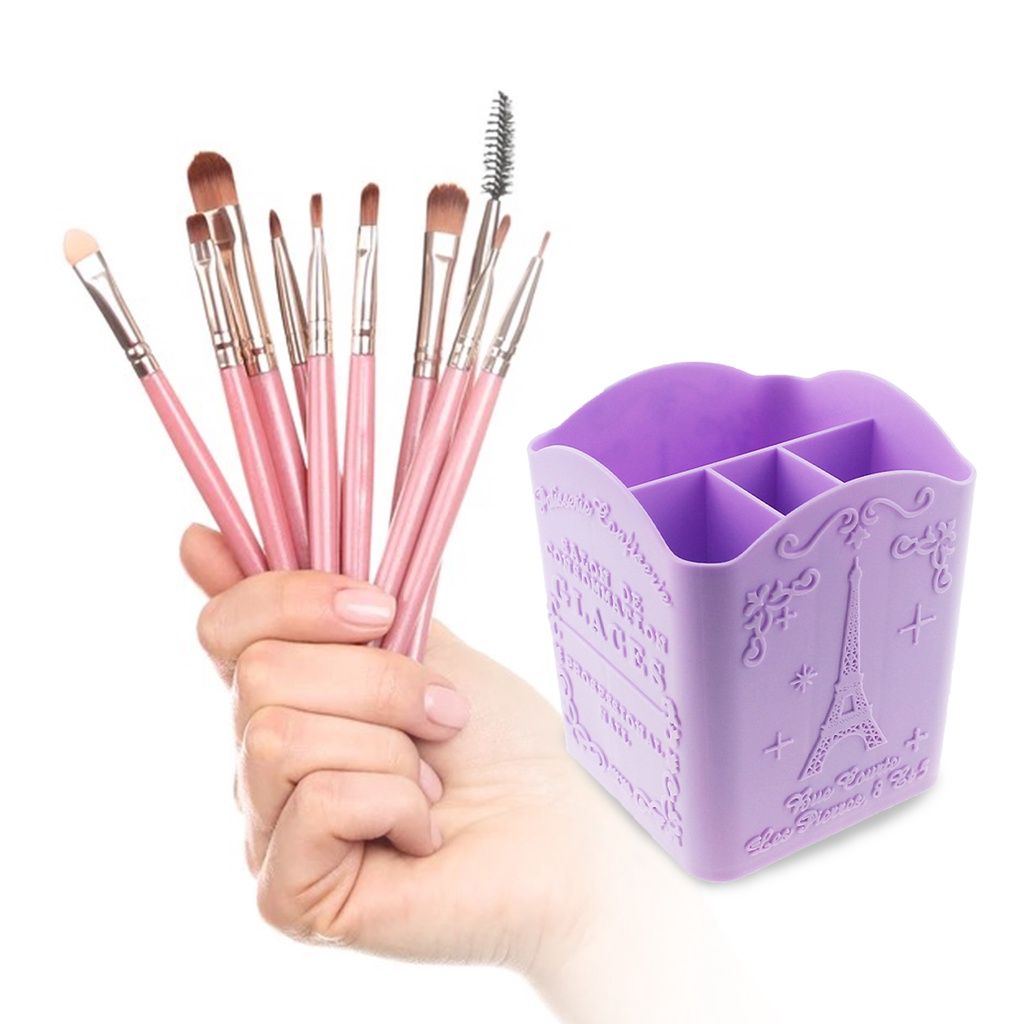 Jen Giá Đỡ Đồ Trang Điểm Đơn Giản Dễ Mang Theo PP Bốn Ngăn Đựng Bút Cho Nữ