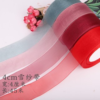 Ruy băng voan nhũ cao cấp dài 45m bản rộng 4cm đủ màu sắc