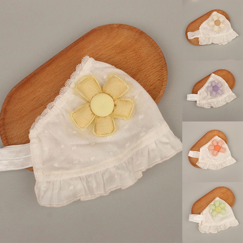 Mũ Lưỡi Trai Vải Cotton Mỏng Phối Ren Hoa Lớn Hở Chóp Dễ Thương Thời Trang Mùa Hè Cho Bé Gái