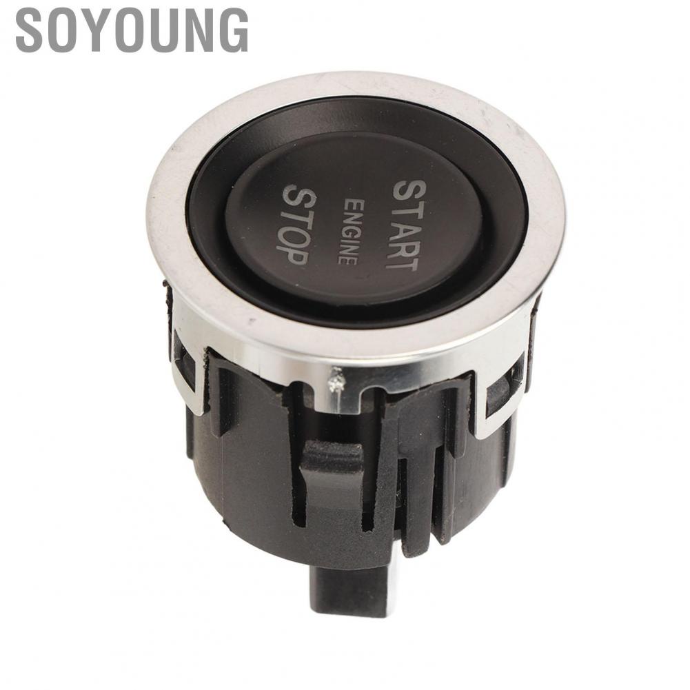 Soyoung Ignition Button Switch  Perfect Match LR037611 Direct Replacement Scratch Resistant Black Push Start for Car