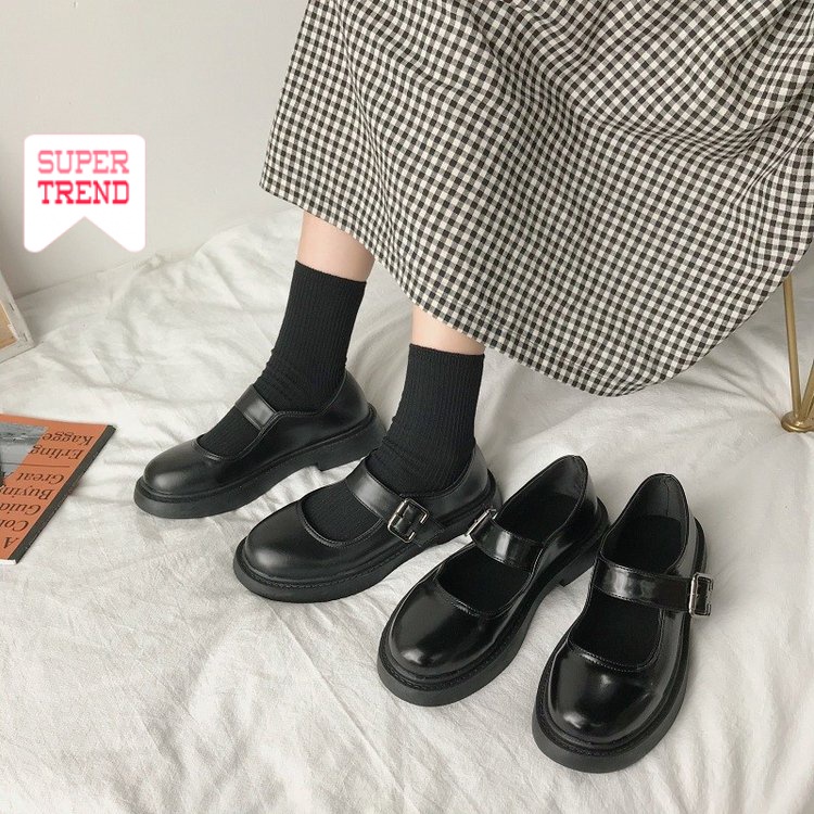 Giày búp bê đế bằng mũi tròn phong cách Hàn Quốc cho nữ