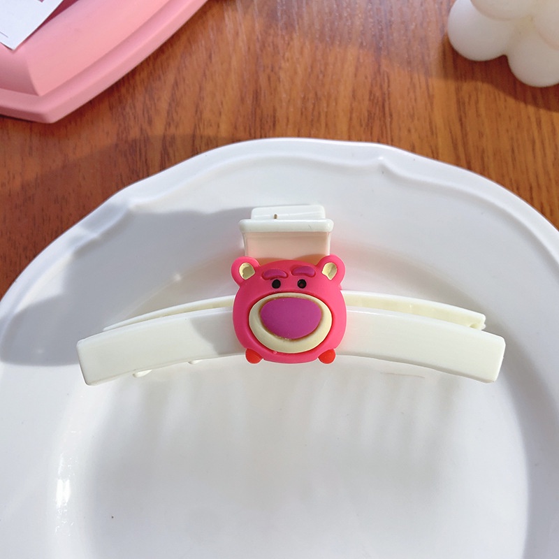 Kẹp Tóc Lớn Hình Chú Gấu / Dâu Tây / Cá Mập Nhồi Bông Dễ Thương Cho Bé Gái