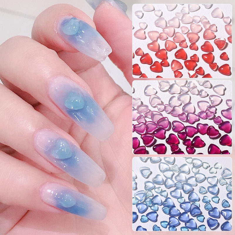 BORN PRETTY Hạt Pha Lê 3D Trái Tim Trang Trí Móng Tay Sinh Động