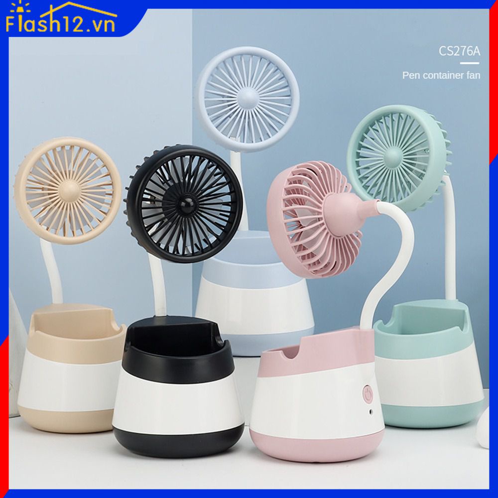 Quạt Nhỏ Kiểu Bắc Âu Đơn Giản Hộp Đựng Bút Để Bàn Mini Quạt Điện Nhỏ Cầm Tay Sạc USB Cho Ký Túc Xá Sinh Viên Văn Phòng Flash12_vn