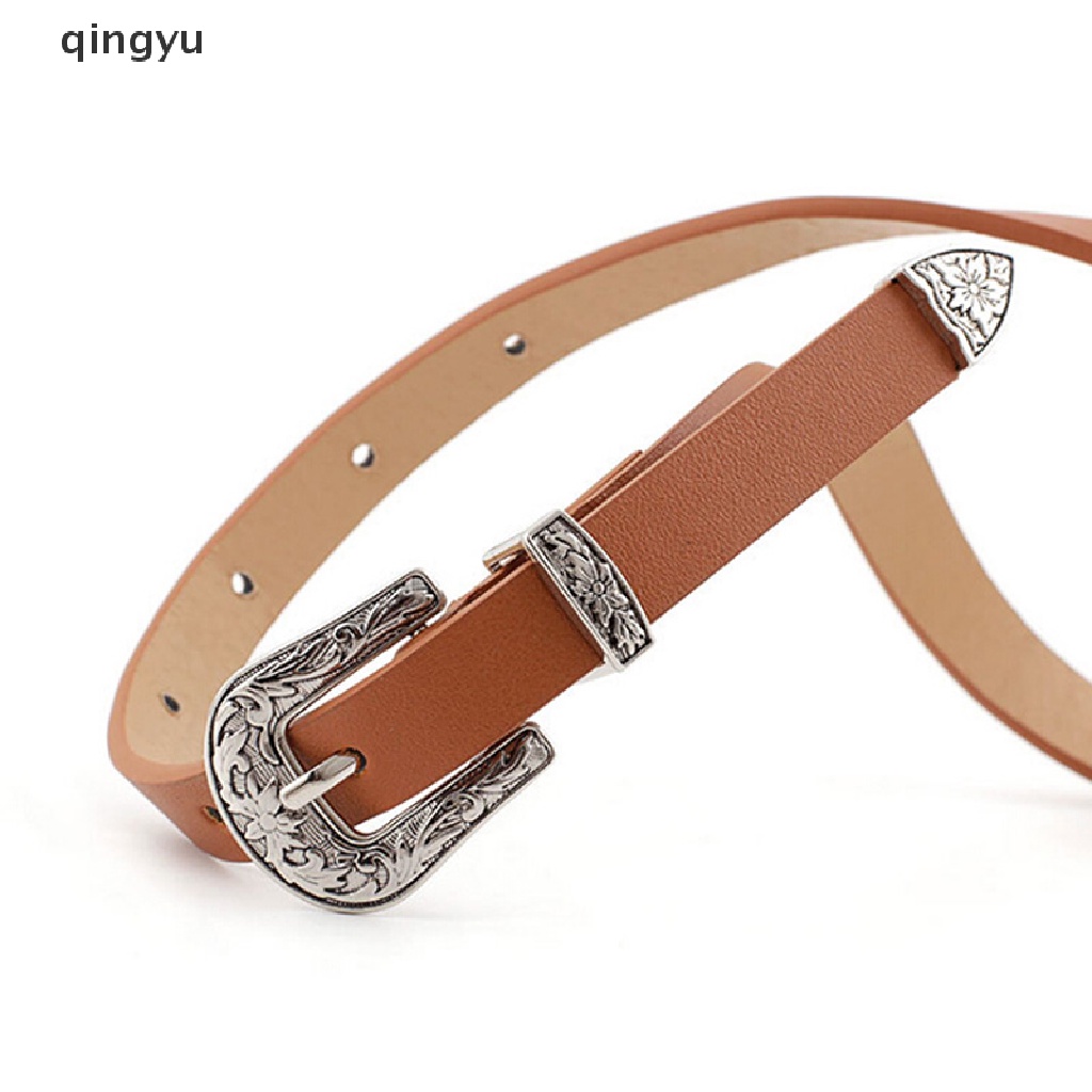 Thắt Lưng Bằng Da Mỏng Có Khóa Phong Cách Boho Cổ Điển Cho Nữ