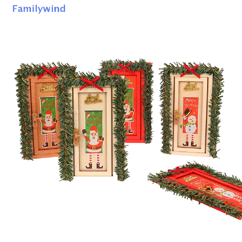 1 Mô Hình Cửa Giáng Sinh Thu Nhỏ 1 / 12 Dùng Để Trang Trí Nhà Búp Bê DIY