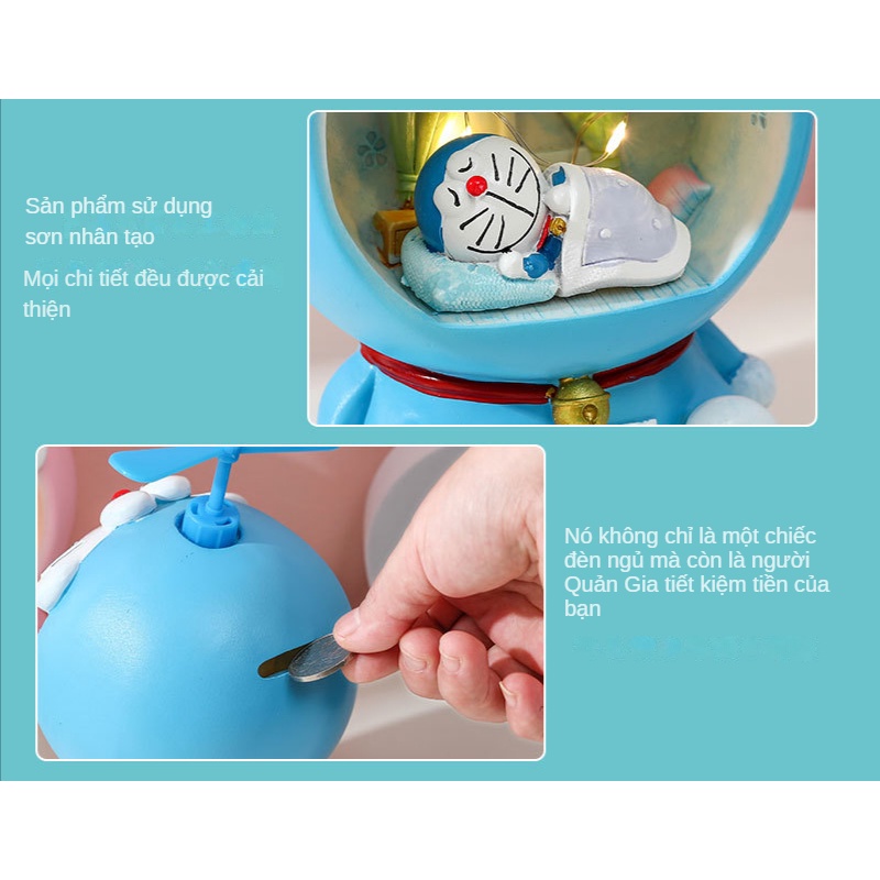 Ống Heo Tiết Kiệm Hình Doraemon Chất Liệu Resin