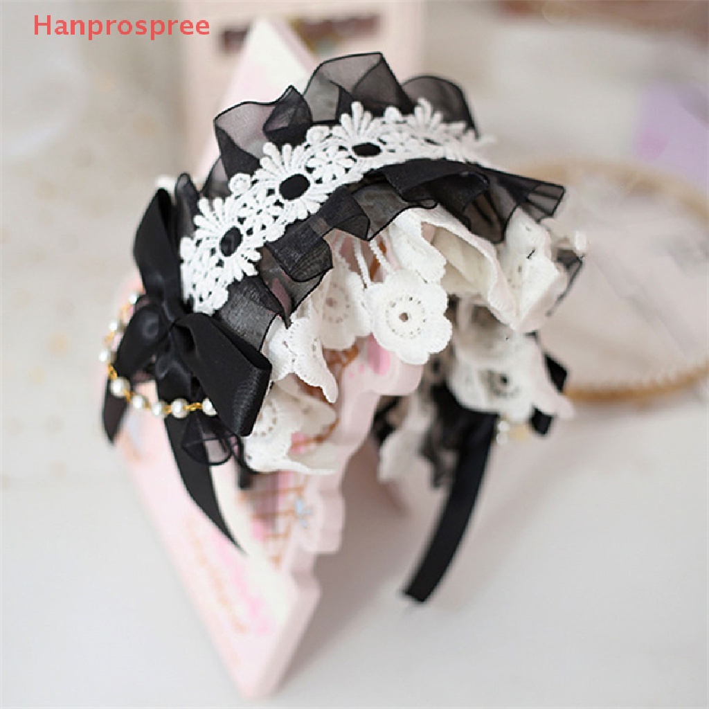 Băng Đô Cài Tóc Phối Ren Thắt Nơ Phong Cách lolita Nhật Bản