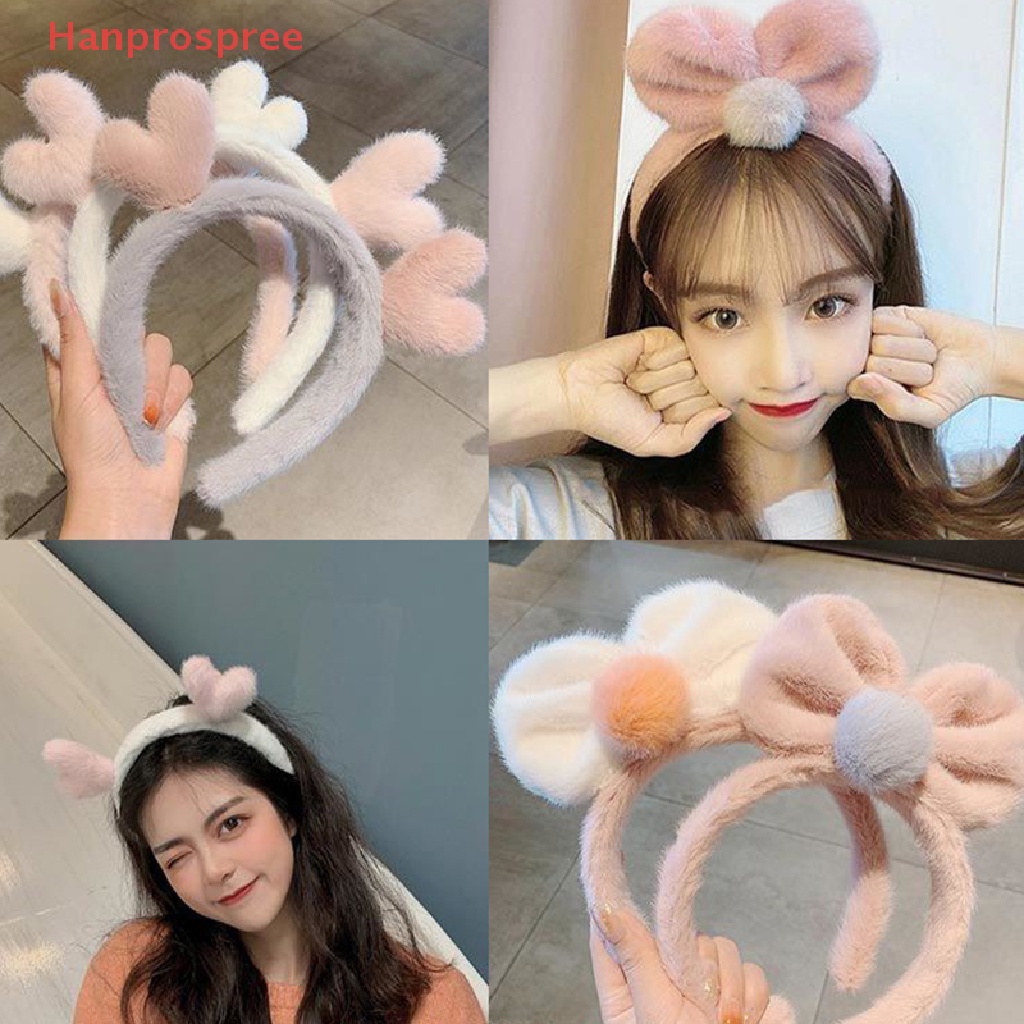 Băng Đô Vải Bông Đính Nơ Dễ Thương Dùng Rửa Mặt / Trang Điểm Cho Nữ